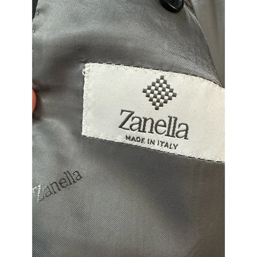 Zanella Men's Black Wool Blazer 46R Sport Coat Italy Made Two Button Wow🤩